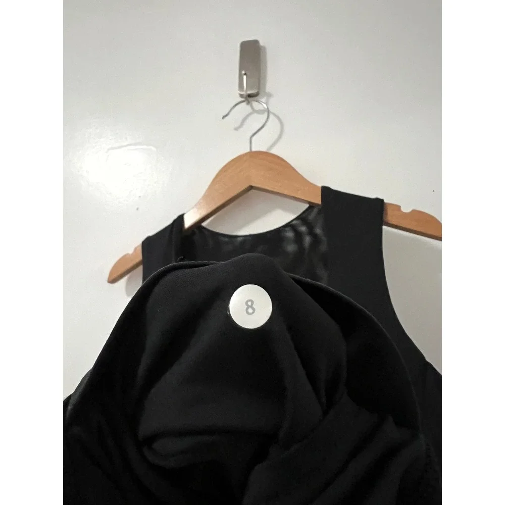 Lululemon Black Sleeveless Wrap Front Tank Top Womens Size 8 Athleisure Workout